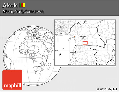 Blank Location Map of Akok
