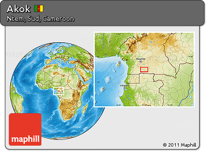 Physical Location Map of Akok