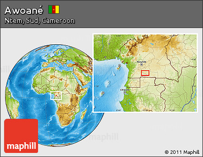 Physical Location Map of Awoané