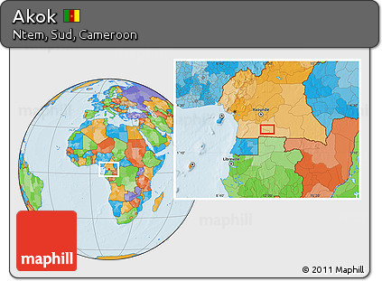 Political Location Map of Akok