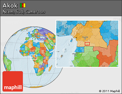 Political Location Map of Akok