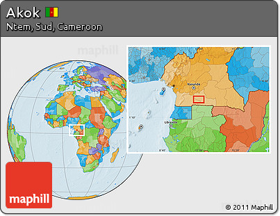 Political Location Map of Akok