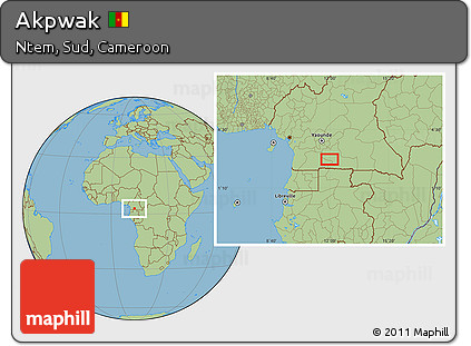 Savanna Style Location Map of Akpwak