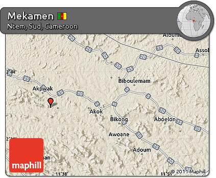 Shaded Relief Map of Mekamen