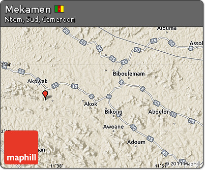 Shaded Relief Map of Mekamen