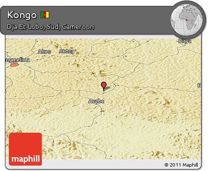 Physical Panoramic Map of Kongo