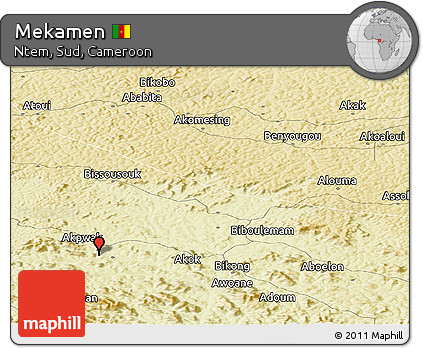 Physical Panoramic Map of Mekamen