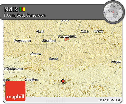 Physical Panoramic Map of Ndik