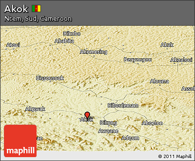 Physical Panoramic Map of Akok