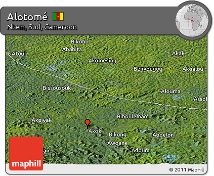 Satellite Panoramic Map of Alotomé