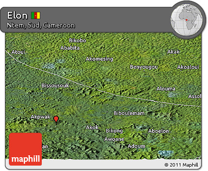 Satellite Panoramic Map of Elon
