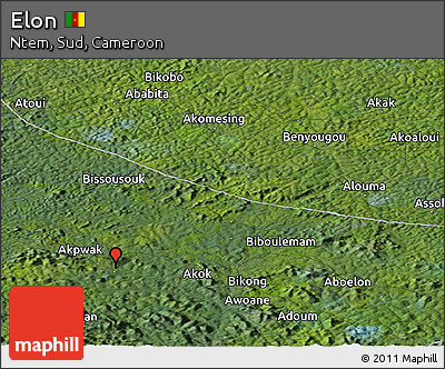 Satellite Panoramic Map of Elon