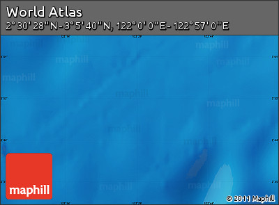 Physical Map of the Area around 2° 48' 4" N, 122° 28' 29" E