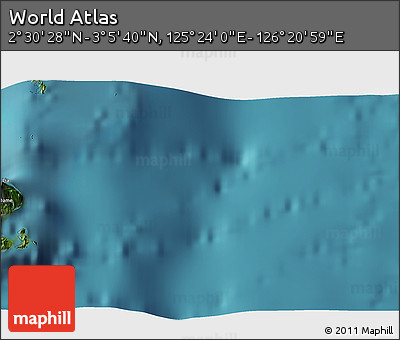 Satellite 3D Map of the Area around 2° 48' 4" N, 125° 52' 30" E