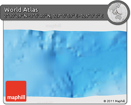 Physical 3D Map of the Area around 2° 48' 4" N, 127° 34' 30" E