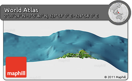 Satellite Panoramic Map of the Area around 2° 48' 4" N, 128° 25' 30" E