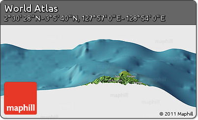 Satellite Panoramic Map of the Area around 2° 48' 4" N, 128° 25' 30" E