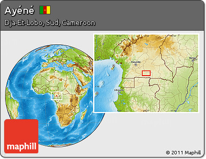 Physical Location Map of Ayéné