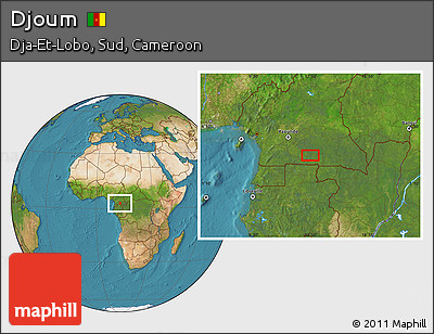 Satellite Location Map of Djoum