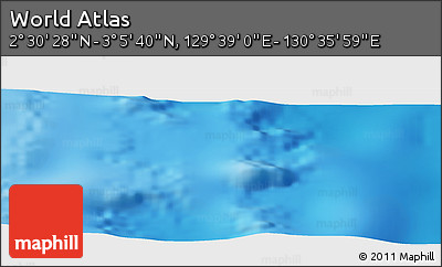 Physical Panoramic Map of the Area around 2° 48' 4" N, 130° 7' 30" E