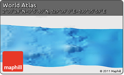 Physical Panoramic Map of the Area around 2° 48' 4" N, 130° 7' 30" E