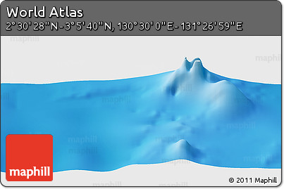 Physical Panoramic Map of the Area around 2° 48' 4" N, 130° 58' 29" E