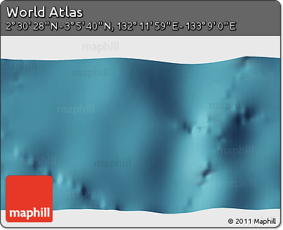 Satellite 3D Map of the Area around 2° 48' 4" N, 132° 40' 30" E