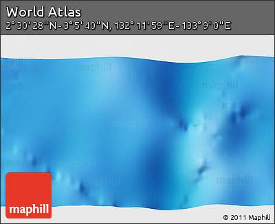 Shaded Relief 3D Map of the Area around 2° 48' 4" N, 132° 40' 30" E
