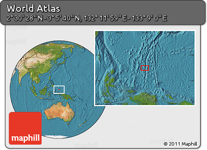 Satellite Location Map of the Area around 2° 48' 4" N, 132° 40' 30" E