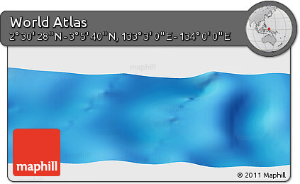 Physical Panoramic Map of the Area around 2° 48' 4" N, 133° 31' 30" E