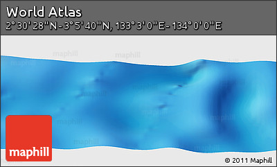 Physical Panoramic Map of the Area around 2° 48' 4" N, 133° 31' 30" E