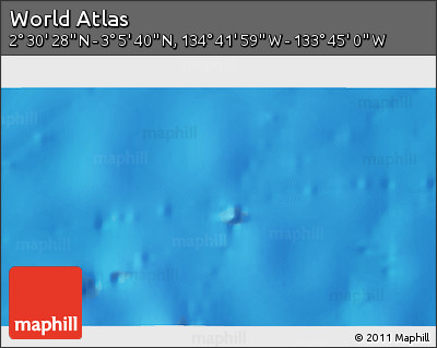 Shaded Relief 3D Map of the Area around 2° 48' 4" N, 134° 13' 29" W