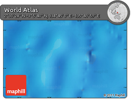 Physical Map of the Area around 2° 48' 4" N, 135° 13' 29" E