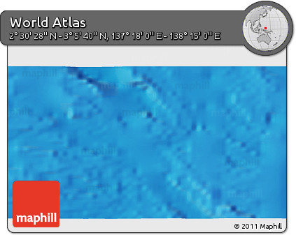 Physical 3D Map of the Area around 2° 48' 4" N, 137° 46' 30" E