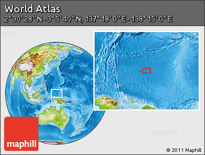 Physical Location Map of the Area around 2° 48' 4" N, 137° 46' 30" E