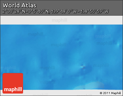 Physical 3D Map of the Area around 2° 48' 4" N, 139° 19' 29" W