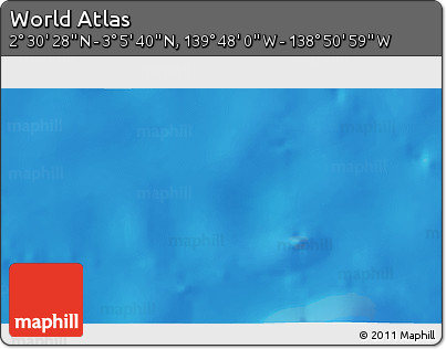 Physical 3D Map of the Area around 2° 48' 4" N, 139° 19' 29" W