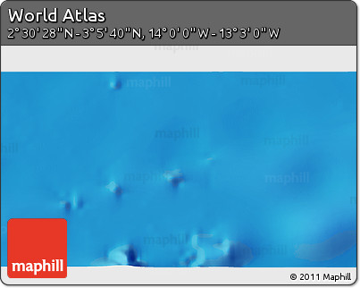 Physical 3D Map of the Area around 2° 48' 4" N, 13° 31' 30" W