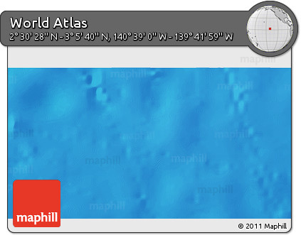 Shaded Relief 3D Map of the Area around 2° 48' 4" N, 140° 10' 30" W