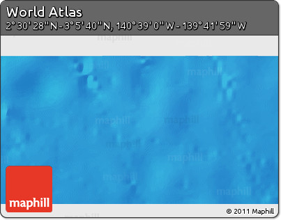 Shaded Relief 3D Map of the Area around 2° 48' 4" N, 140° 10' 30" W