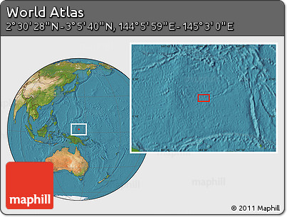 Satellite Location Map of the Area around 2° 48' 4" N, 144° 34' 29" E
