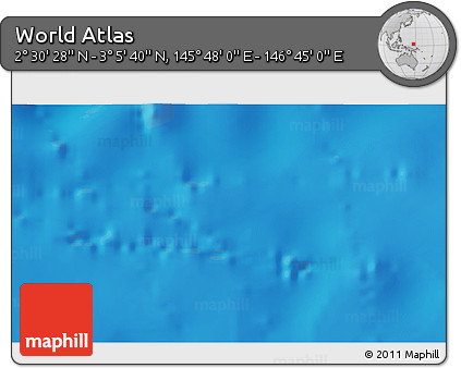 Shaded Relief 3D Map of the Area around 2° 48' 4" N, 146° 16' 30" E