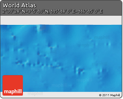 Shaded Relief 3D Map of the Area around 2° 48' 4" N, 146° 16' 30" E