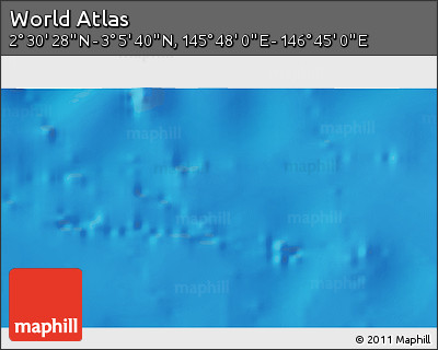 Shaded Relief 3D Map of the Area around 2° 48' 4" N, 146° 16' 30" E