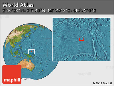 Satellite Location Map of the Area around 2° 48' 4" N, 146° 16' 30" E
