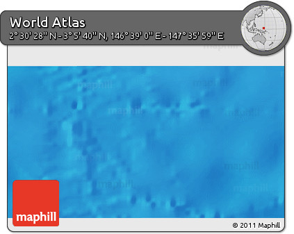 Physical 3D Map of the Area around 2° 48' 4" N, 147° 7' 30" E