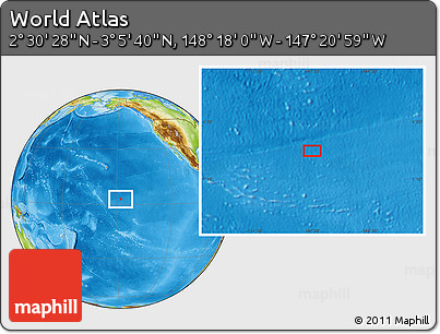 Physical Location Map of the Area around 2° 48' 4" N, 147° 49' 29" W