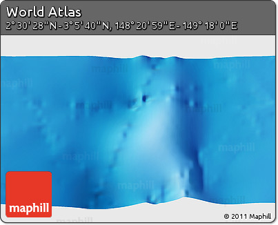 Physical 3D Map of the Area around 2° 48' 4" N, 148° 49' 29" E