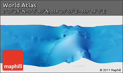 Physical Panoramic Map of the Area around 2° 48' 4" N, 148° 49' 29" E