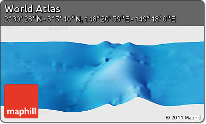 Physical Panoramic Map of the Area around 2° 48' 4" N, 148° 49' 29" E
